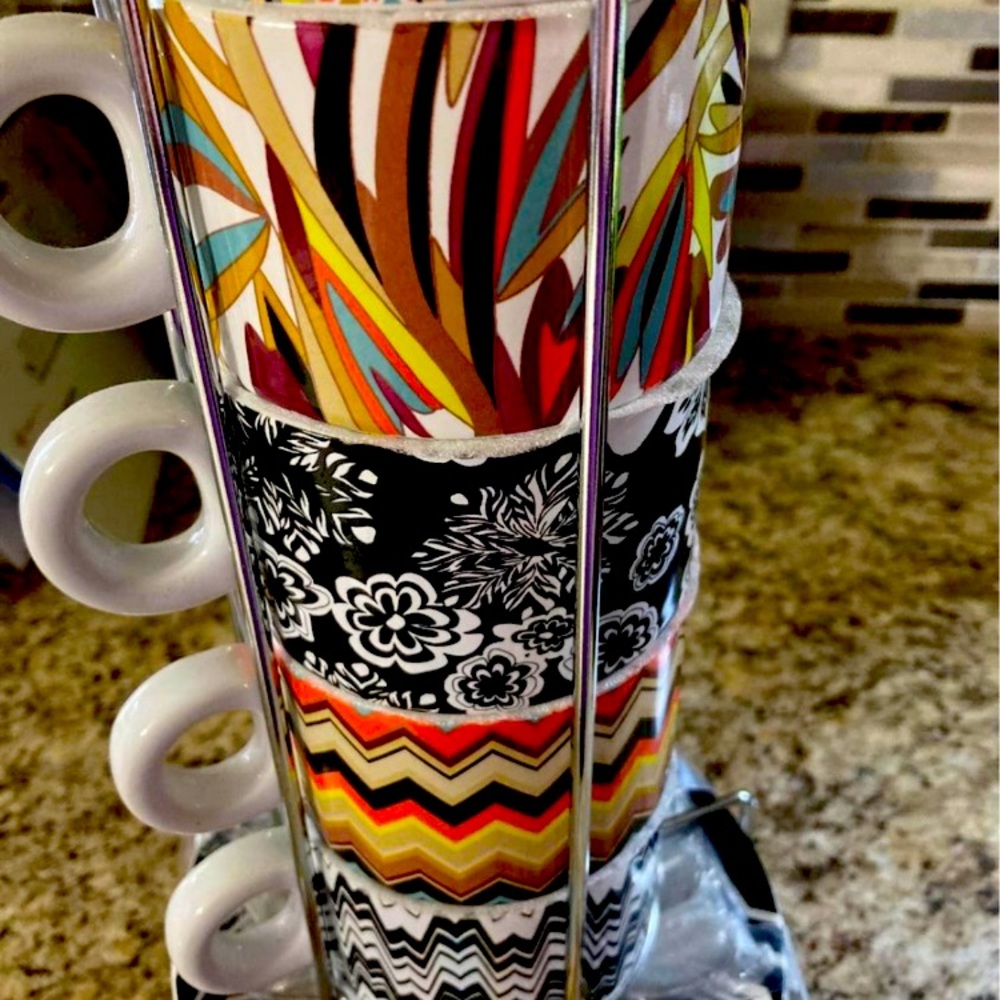 Missoni teacups coffee cups with saucers espresso stacking mug set